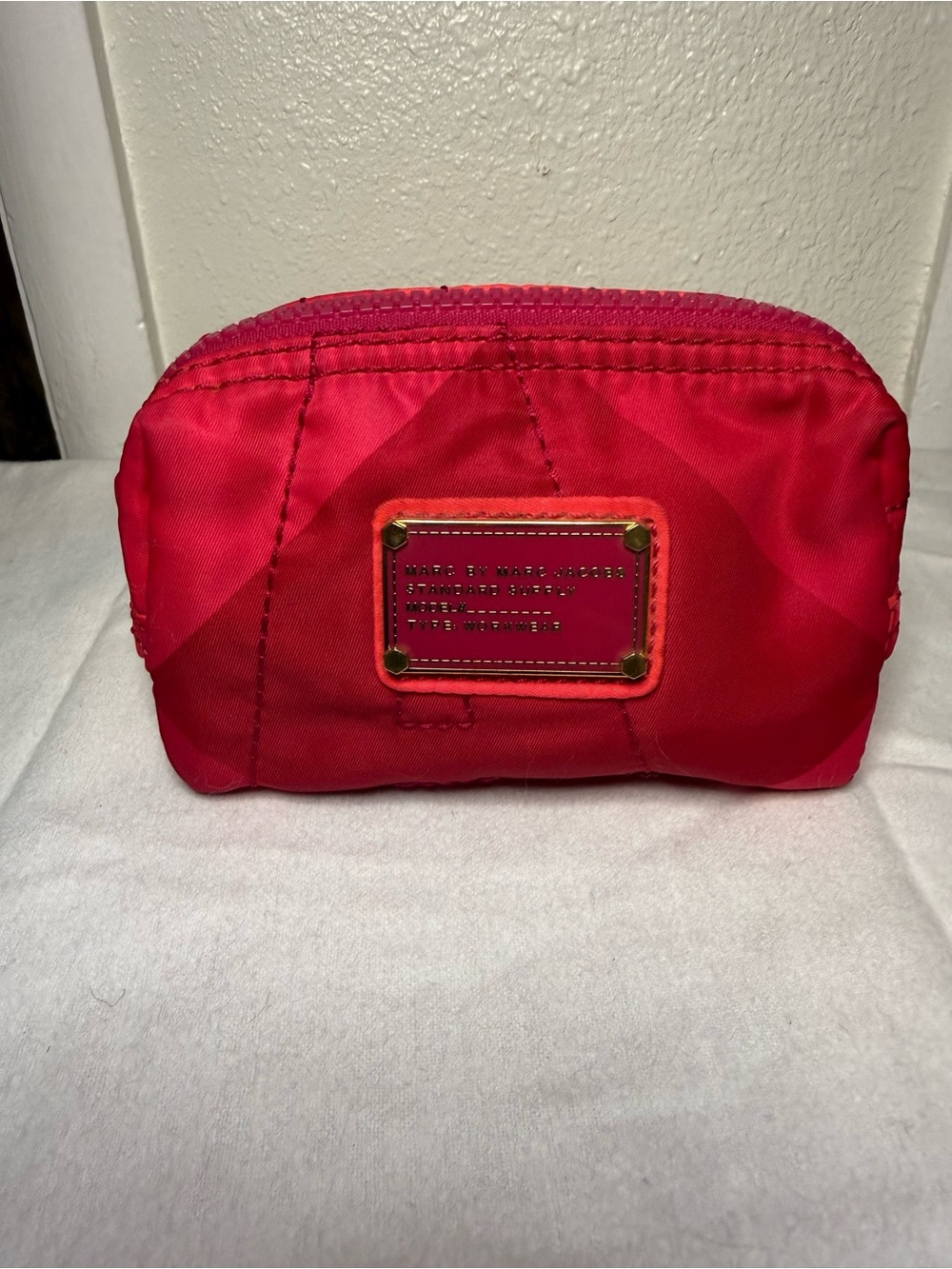 Marc by Marc Jacobs Standard Supply Pink Nylon Cosmetic Pouch Makeup Bag